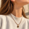 Collier MELLIA Nature-œil de tigre naturel.