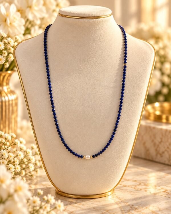 azulea-lapis-lazuli-collier-perle-eau-douce Collier AZULÉA en lapis-lazuli avec véritable perle d’eau douce centrale