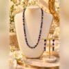 azur lapis lazuli parure collier boucles 3 eclaircie Ensemble AZUR lapis-lazuli et perles cubes couleur or – Serinaé