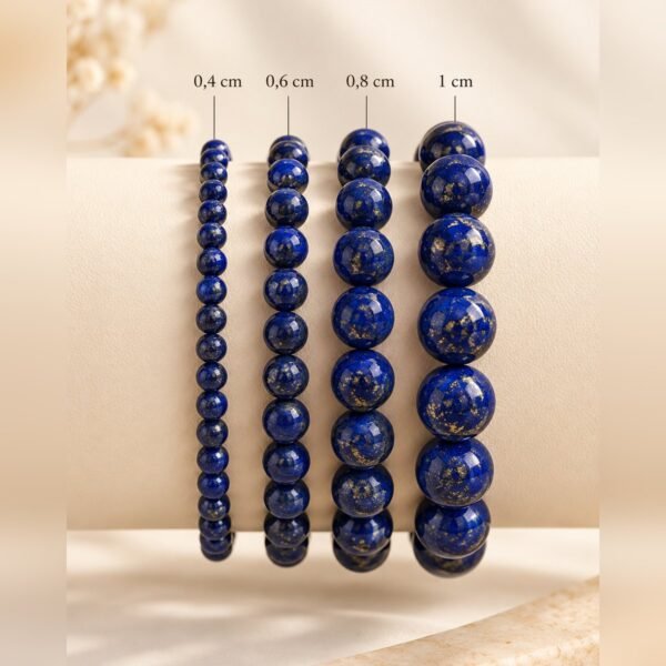 AZURA – lapis-lazuli Bracelets AZURA en lapis-lazuli naturel en 4, 6, 8 et 10 mm, tailles indiquées