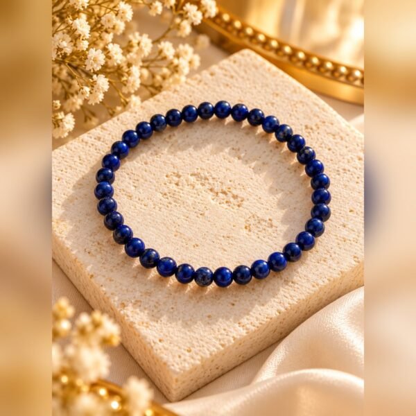 AZURA – lapis-lazuli Bracelet AZURA en lapis-lazuli naturel, perles rondes bleu profond