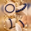 AZURA – lapis-lazuli Bracelet AZURA en lapis-lazuli, détails et porté, collage