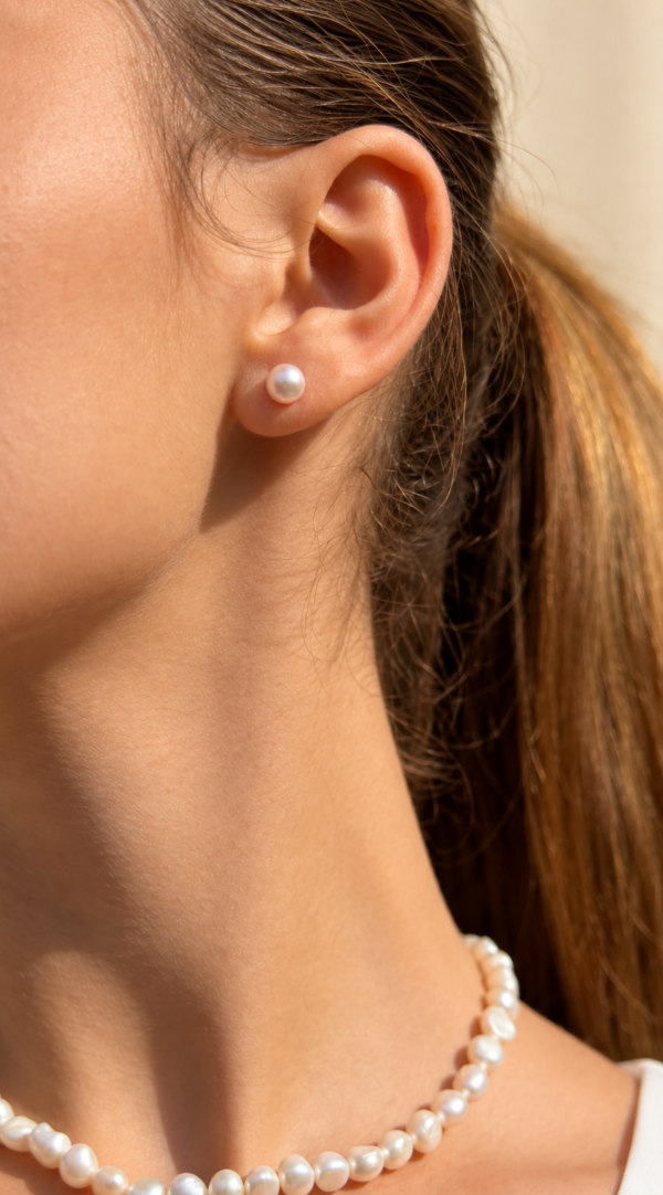 Puces d’oreilles ÉPURE — perles d’eau douce