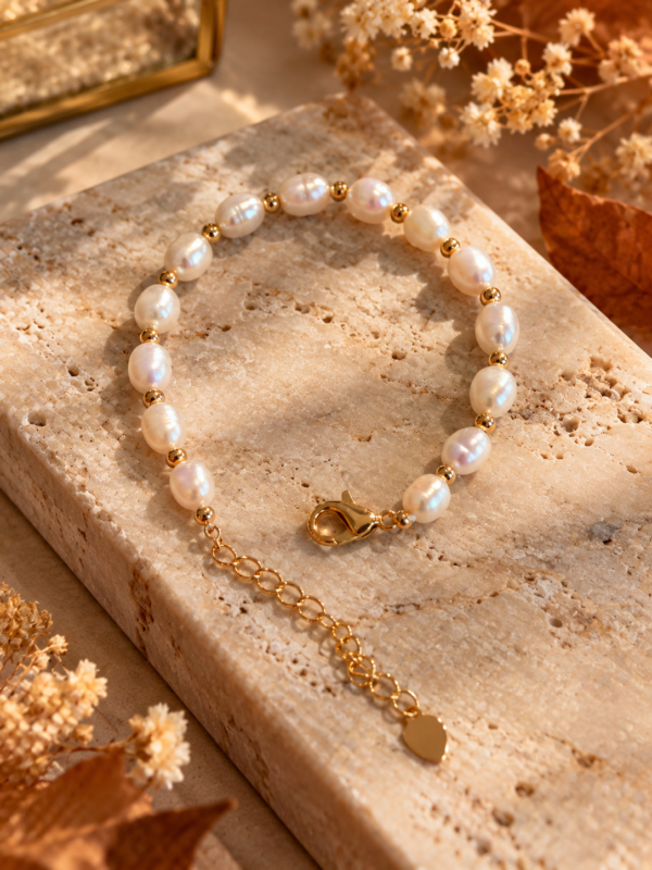 Bracelet ÉPURE — perles d'eau douce naturelles
