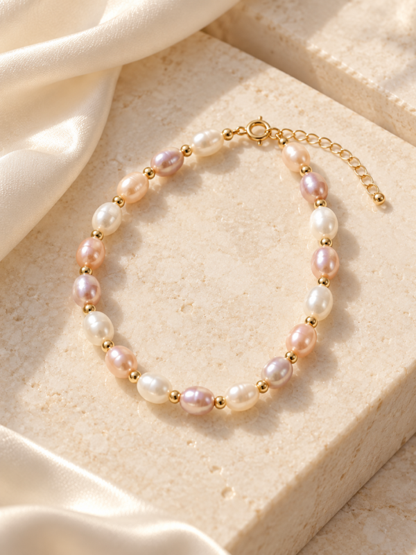Bracelet ÉPURE — perles d'eau douce naturelles
