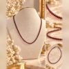 collier garance fine pierres rouges details Détails du collier GARANCE FINE : fines pierres rouges facettées aux reflets rubis et bordeaux – Serinaé