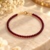 garance-grenat-bracelet Bracelet GARANCE en grenat naturel facetté 3 mm, finitions dorées