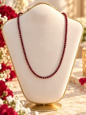 garance-grenat-collier Collier GARANCE en grenat naturel facetté 3 mm, finitions dorées